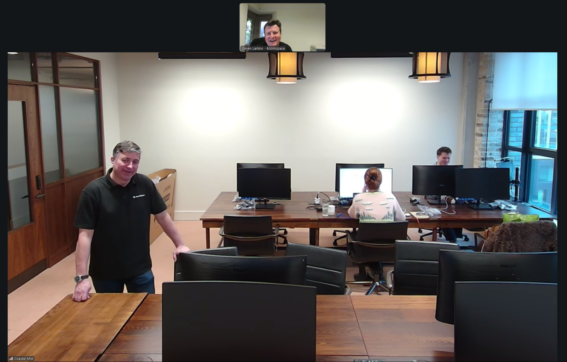 Live commissioning and validation of the Zoom Rooms collaboration environment in Dr Squatch’s London office before handover.