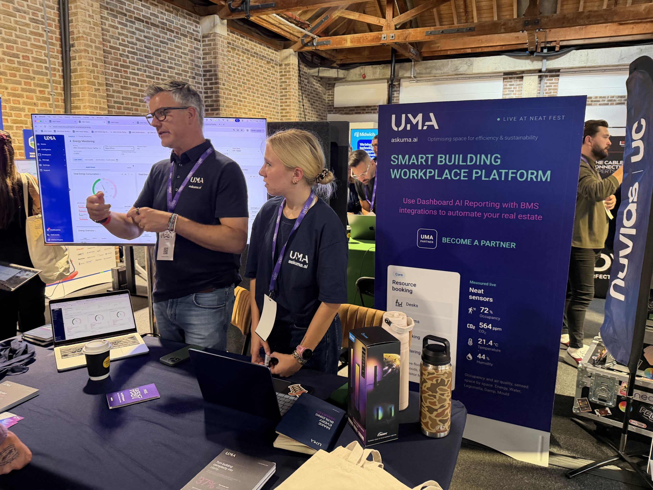 Workplace analytics and smart building technology display at NeatFest 2026